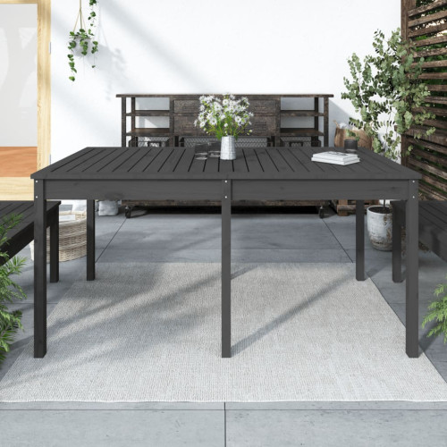 vidaXL Trädgårdsbord grå 159,5x82,5x76 cm massiv furu