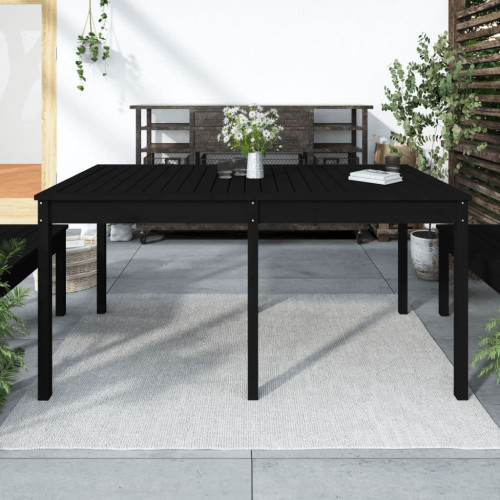 vidaXL Trädgårdsbord svart 159,5x82,5x76 cm massiv furu