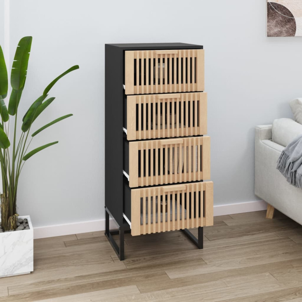Produktbild för Högskåp svart 40x30x95 cm konstruerat trä