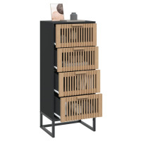 Produktbild för Högskåp svart 40x30x95 cm konstruerat trä
