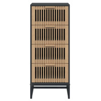 Produktbild för Högskåp svart 40x30x95 cm konstruerat trä