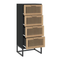 Produktbild för Högskåp svart 40x30x95 cm konstruerat trä