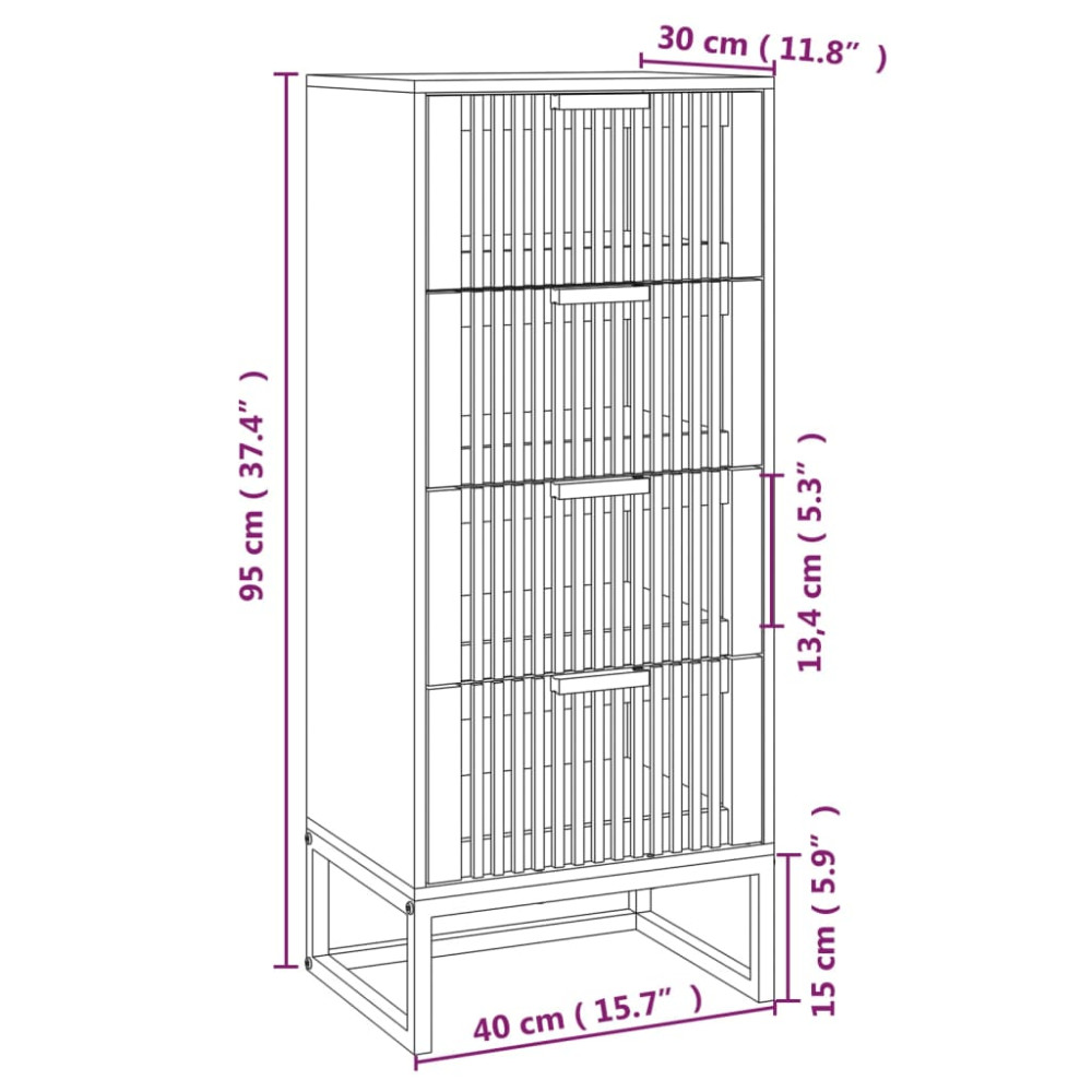 Produktbild för Högskåp svart 40x30x95 cm konstruerat trä