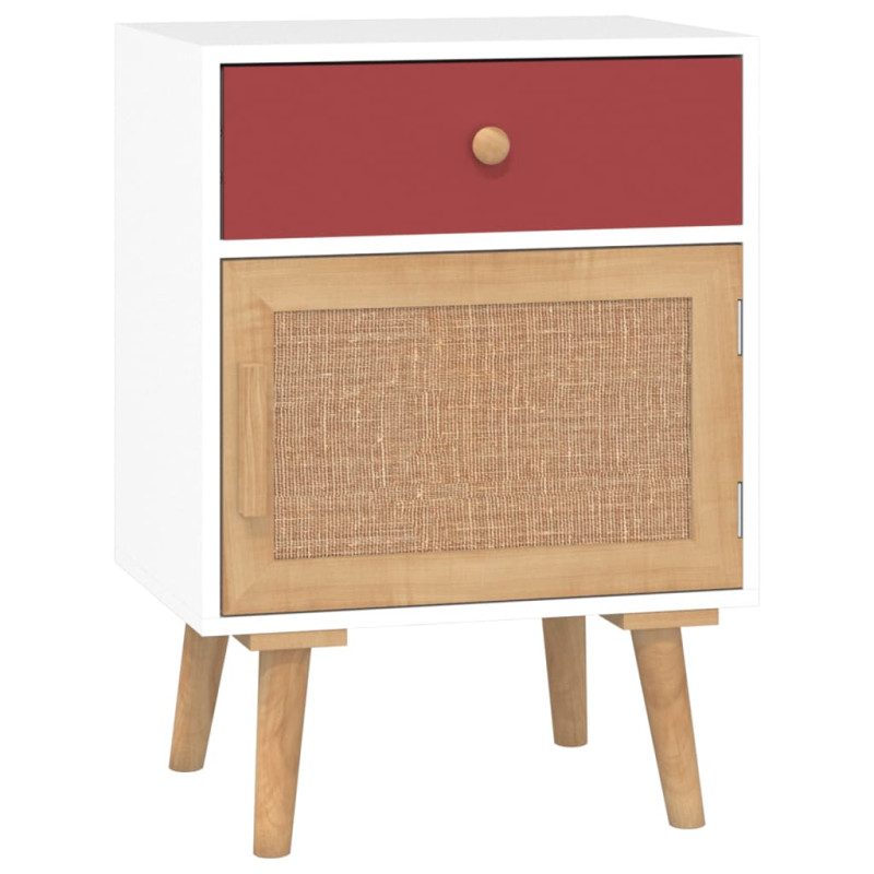Produktbild för Sängbord vit 40x30x55 cm konstruerat trä