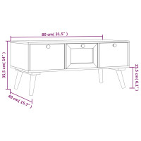 Produktbild för Soffbord med lådor 80x40x35,5 cm konstruerat trä