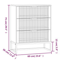 Produktbild för Förvaringsskåp vit 60x30x75 cm konstruerat trä