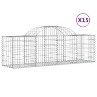 Produktbild för Gabioner bågformade 15 st 200x50x60/80 cm galvaniserat järn