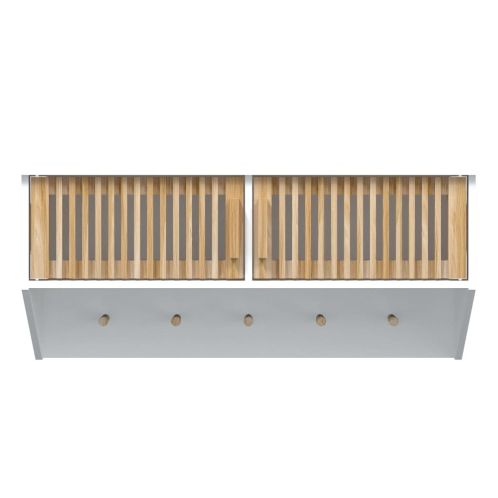 Hatthylla med krokar vit 80x24x35,5 cm konstruerat trä – Köp...