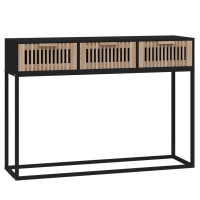 Produktbild för Konsolbord svart 105x30x75 cm konstruerat trä och järn