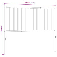 Produktbild för Huvudgavel metall vit 100 cm