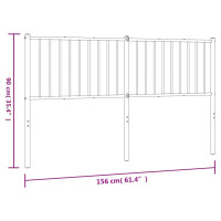 Produktbild för Huvudgavel metall vit 150 cm