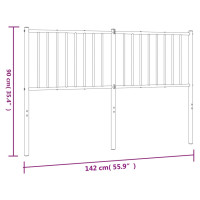 Produktbild för Huvudgavel metall vit 135 cm