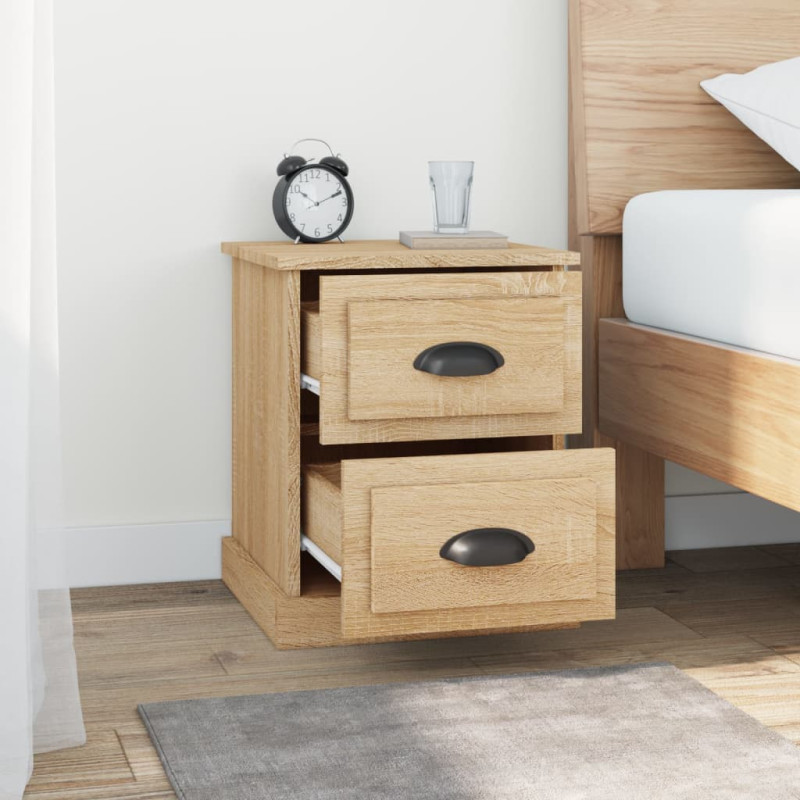 Produktbild för Sängbord sonoma-ek 39x39x47,5 cm konstruerat trä