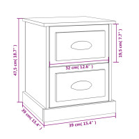 Miniatyr av produktbild för Sängbord vit högglans 39x39x47,5 cm konstruerat trä