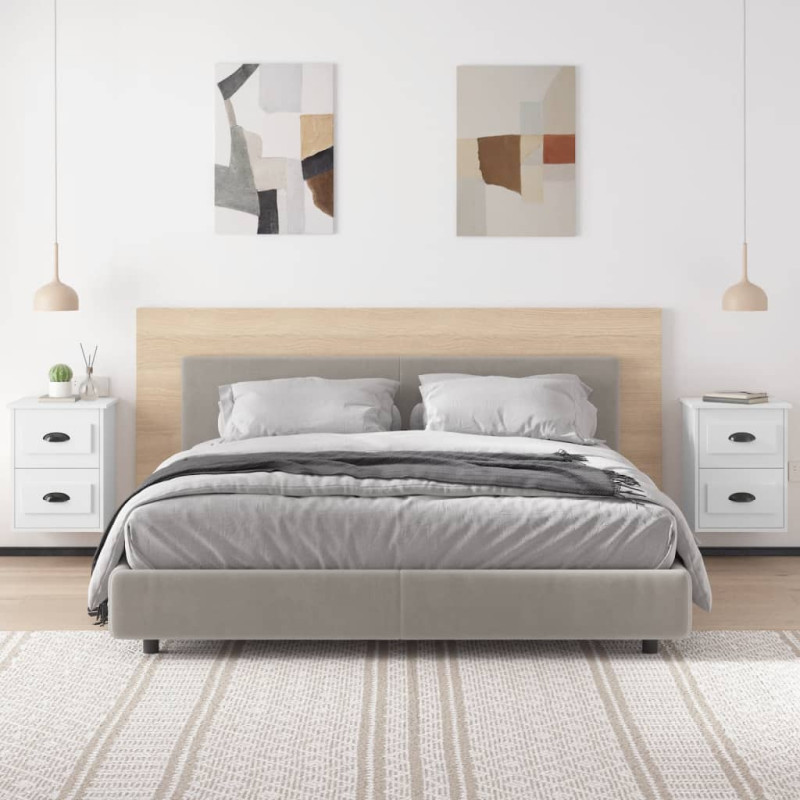 Produktbild för Väggmonterade sängbord 2 st vit 41,5x36x53cm