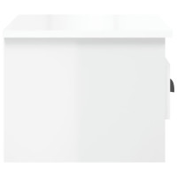 Produktbild för Väggmonterat sängbord vit högglans 41,5x36x28 cm