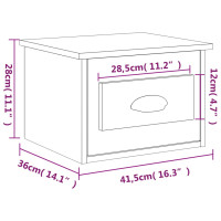 Miniatyr av produktbild för Väggmonterade sängbord 2 st rökfärgad ek 41,5x36x28 cm