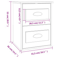 Miniatyr av produktbild för Väggmonterad sängbord rökfärgad ek 41,5x36x53cm