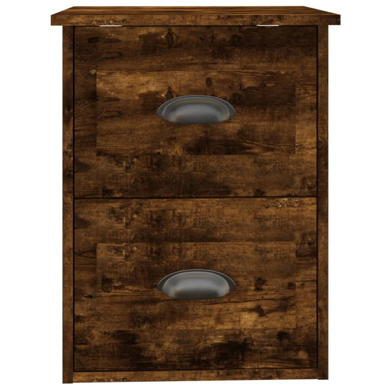 Produktbild för Väggmonterad sängbord rökfärgad ek 41,5x36x53cm