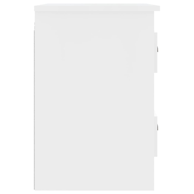 Produktbild för Väggmonterat sängbord vit högglans 41,5x36x53cm
