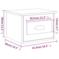 Miniatyr av produktbild för Väggmonterade sängbord grå sonoma 41,5x36x28 cm