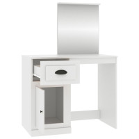 Produktbild för Sminkbord med spegel vit 90x50x132,5cm konstruerat trä