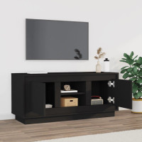 Miniatyr av produktbild för Tv-bänk svart 102x35x45 cm konstruerat trä