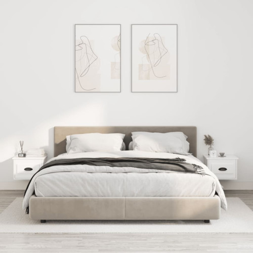 vidaXL Väggmonterade sängbord 2 st vit högglans 41,5x36x28 cm