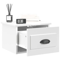 Miniatyr av produktbild för Väggmonterade sängbord 2 st vit högglans 41,5x36x28 cm