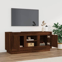Produktbild för Tv-bänk brun ek 102x35x45 cm konstruerat trä