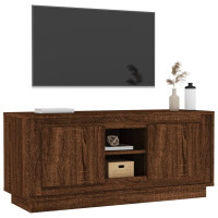 Produktbild för Tv-bänk brun ek 102x35x45 cm konstruerat trä