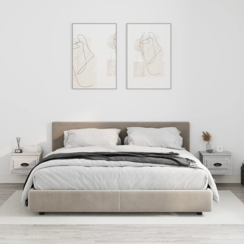 vidaXL Väggmonterade sängbord 2 st grå sonoma 41,5x36x28 cm