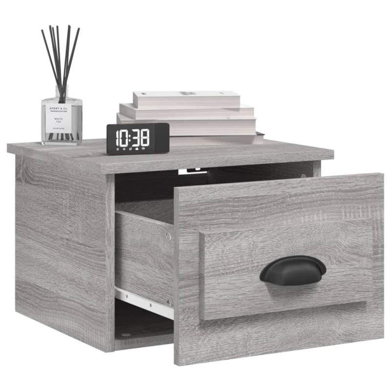 Produktbild för Väggmonterade sängbord 2 st grå sonoma 41,5x36x28 cm