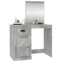 Produktbild för Sminkbord med spegel betonggrå 90x50x132,5 cm konstruerat trä