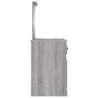 Miniatyr av produktbild för Sminkbord med spegel grå sonoma 90x50x132,5 cm konstruerat trä