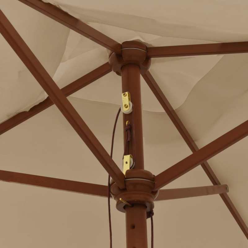Produktbild för Parasoll med trästång 198x198x231 cm mullvadsbrun