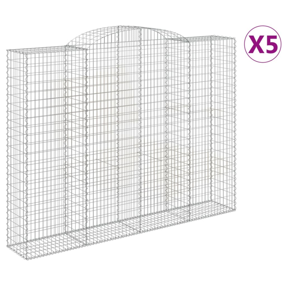 Produktbild för Gabioner bågformade 5 st 300x50x220/240 cm galvaniserat järn