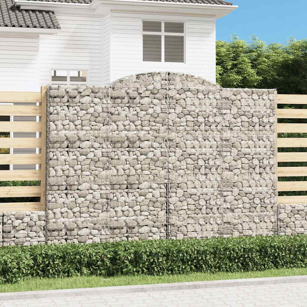 Produktbild för Gabioner bågformade 4 st 300x50x220/240 cm galvaniserat järn