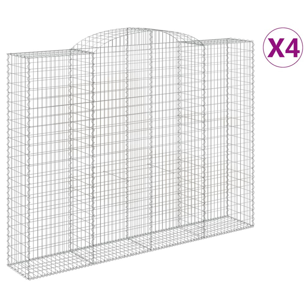 Produktbild för Gabioner bågformade 4 st 300x50x220/240 cm galvaniserat järn