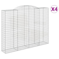 Produktbild för Gabioner bågformade 4 st 300x50x220/240 cm galvaniserat järn
