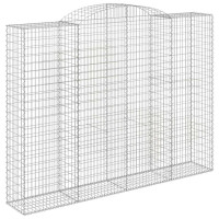 Produktbild för Gabioner bågformade 4 st 300x50x220/240 cm galvaniserat järn