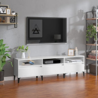 Miniatyr av produktbild för Tv-bänk vit högglans 150x30x44,5 cm konstruerat trä
