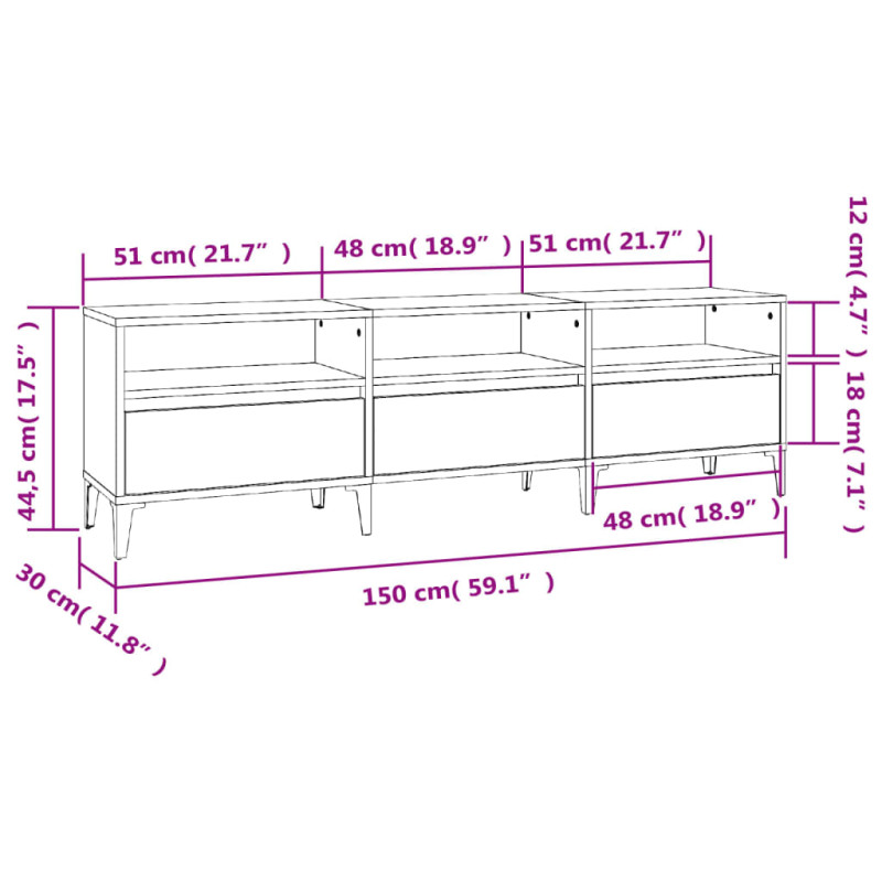 Produktbild för Tv-bänk vit högglans 150x30x44,5 cm konstruerat trä