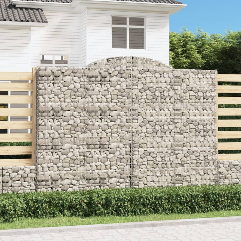 Produktbild för Gabioner bågformade 6 st 300x50x220/240 cm galvaniserat järn