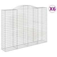 Produktbild för Gabioner bågformade 6 st 300x50x220/240 cm galvaniserat järn