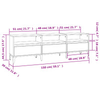 Miniatyr av produktbild för Tv-bänk vit 150x30x44,5 cm konstruerat trä