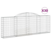 Produktbild för Gabioner bågformade 30 st 300x30x100/120 cm galvaniserat järn