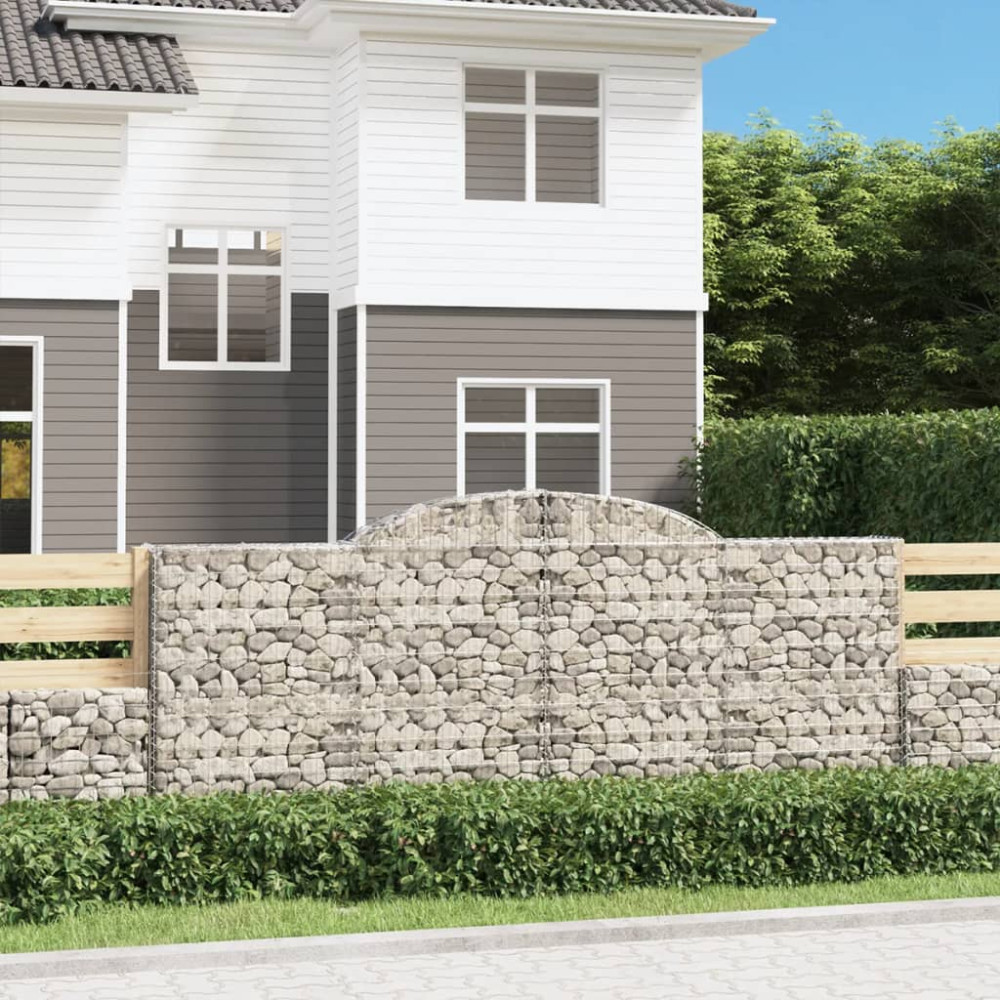 Produktbild för Gabioner bågformade 6 st 300x30x120/140 cm galvaniserat järn