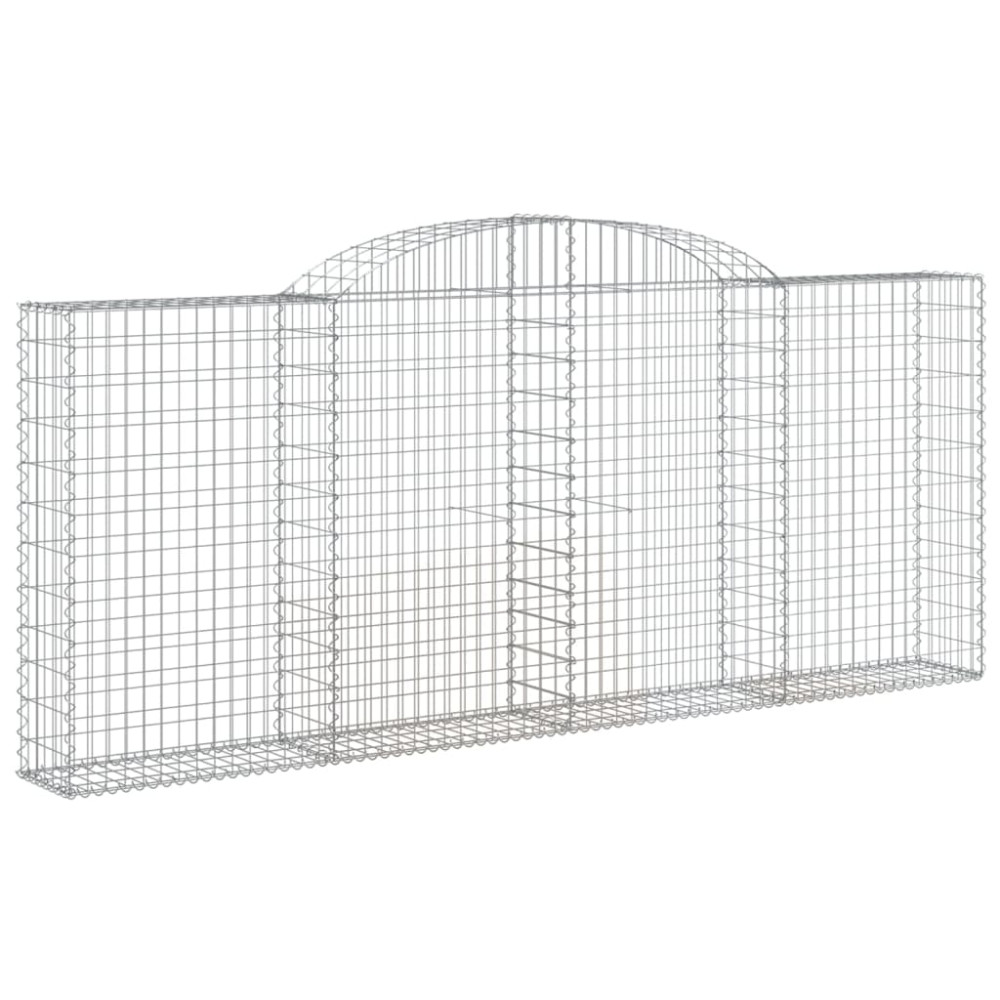 Produktbild för Gabioner bågformade 6 st 300x30x120/140 cm galvaniserat järn