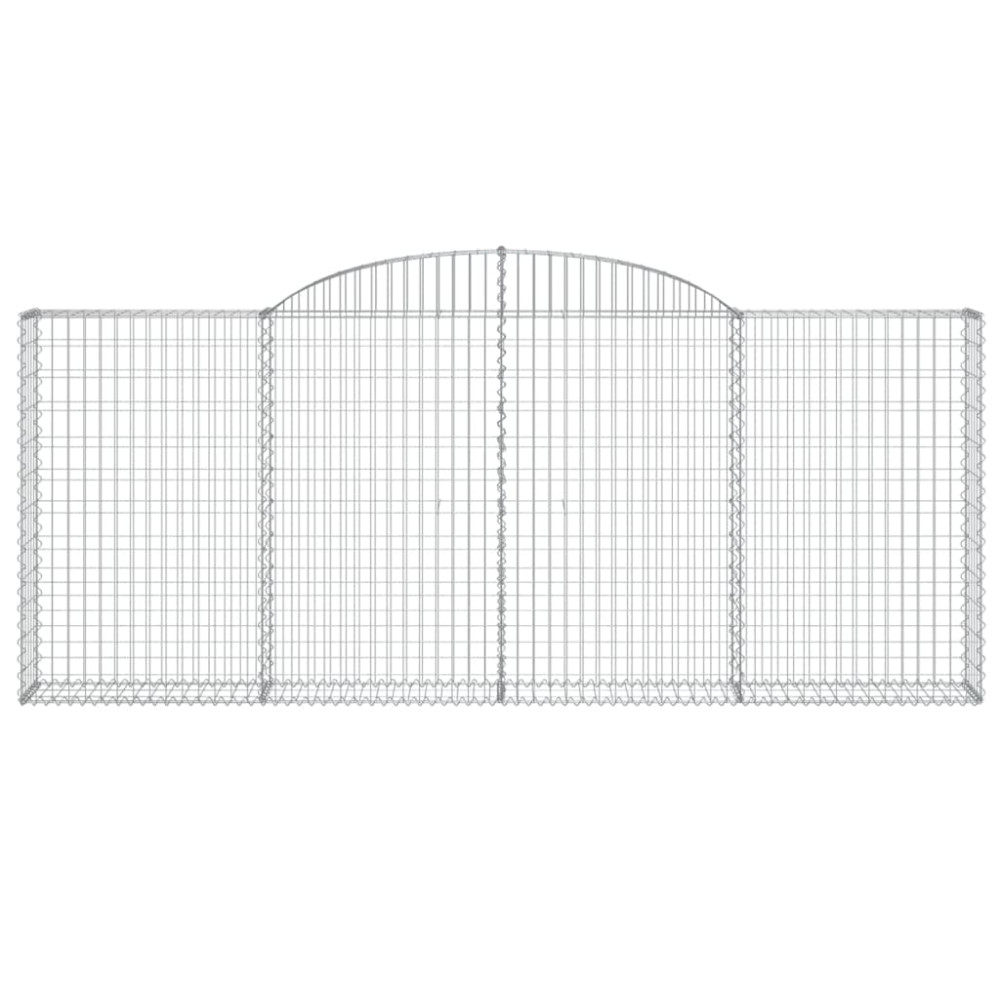 Produktbild för Gabioner bågformade 6 st 300x30x120/140 cm galvaniserat järn